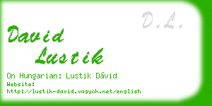 david lustik business card